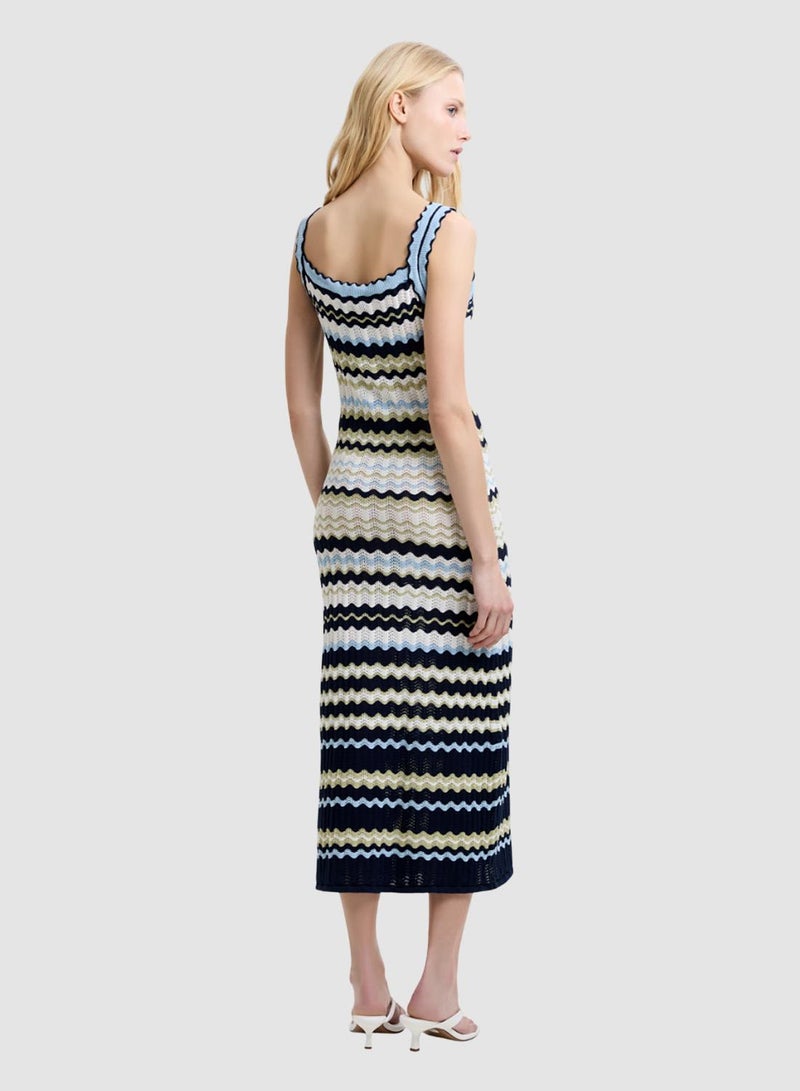 French Connection Striped London Knit Midi Dress - Image 3